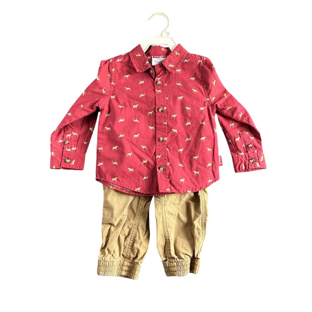 Wrangler Baby Gap Outfit Set 24 Months Animal Print Shirt Pants